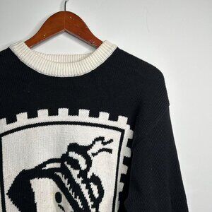 VTG 80s 90s Liz Sport black white cruise ship Nautical crewneck sweater size M